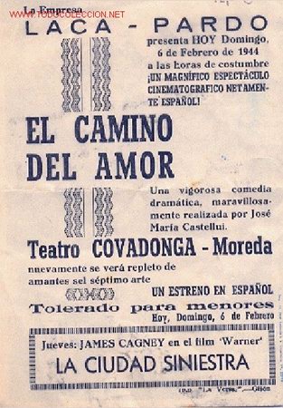 Cine: EL CAMINO DEL AMOR, Programa DOBLE con publicidad al dorso (ver imagen complementaria) - Foto 3