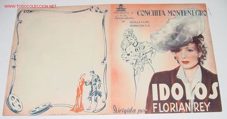 Cine: ANTIGUO FOLLETO DE MANO - IDOLOS: PROGRAMA DOBLE. A&Ntilde;OS 40  - SIN publicidad.
