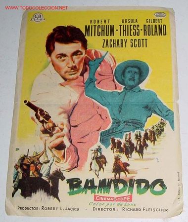 Cine: ANTIGUO FOLLETO DE MANO - BANDIDO - FATIGADO Y CON DOBLEZ EN EL CENTRO.