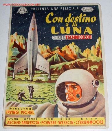 Cine: ANTIGUO FOLLETO DE MANO - CON DESTINO A LA LUNA - PUBLICIDAD AVENIDA - FATIGADO Y CON DOBLEZ EN EL C