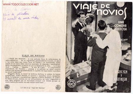  Flyers Publicitaires de films Anciens: VIAJE DE NOVIOS. PROGRAMA DOBLE , EXCLUSIVAS HUGUET.