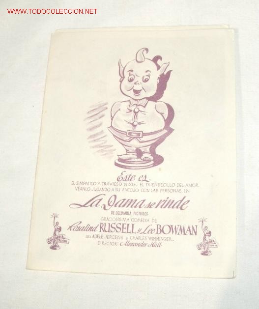 Flyers Publicitaires de Films Anciens: LA DAMA SE RINDE,A&Ntilde;OS 30 &Oacute; 40,DESPLEGABLE