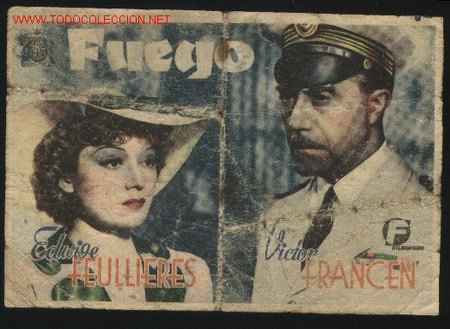 Cine: Q-08614- Fuego (FEU) (CINE EDESA - PONFERRADA) Victor Francen - Edwige Feuillere