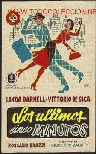 Foglietti di film di film antichi di cinema: Los ultimos cinco minutos
