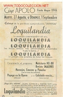 Cine: LOQUILANDIA - PROGRAMA CON PUBLICIDAD AL DORSO (VER IMAGEN COMPLEMENTARIA) - Foto 2