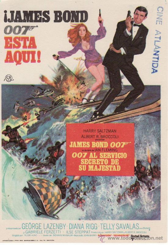 Cine: 007JAMES BOND.AL SERVICIO SECRETO DE SU MAJESTAD.PROGRAMA DE MANO CON PROPAGANDA. - Foto 1