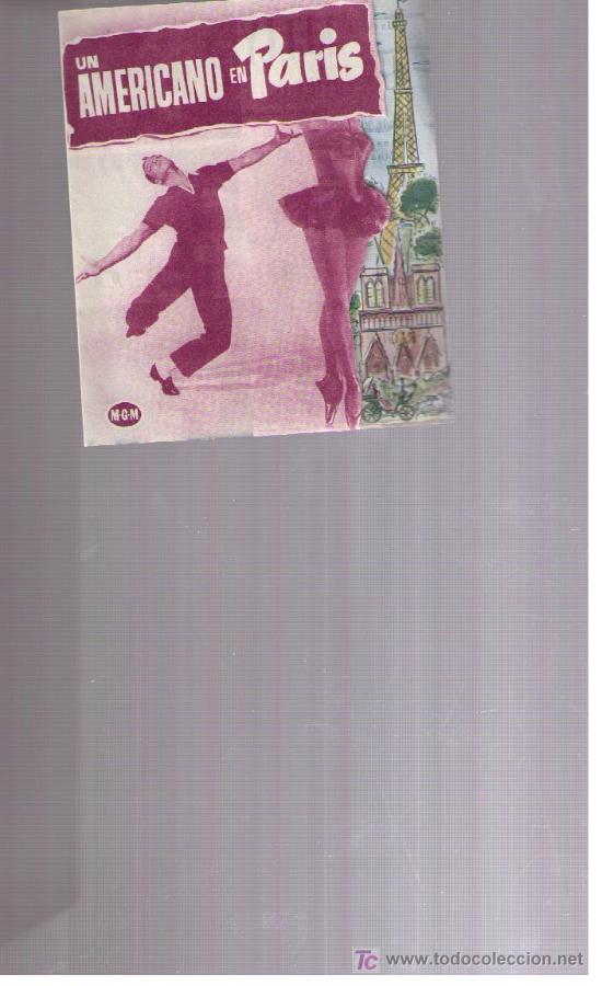  Flyers Publicitaires de films Anciens: Un Americano en Par&iacute;s.1951.Doble troquelado de MGM