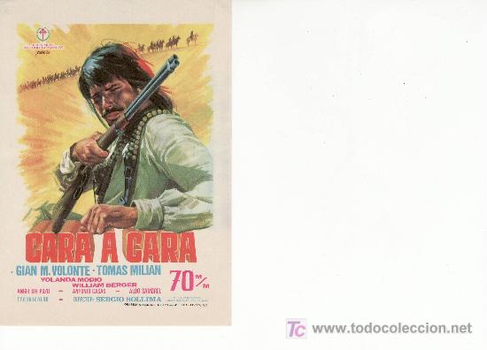 Cine: CARA A CARA.PROGRAMA DE MANO.A&Ntilde;O 1968.SIN PROPAGANDA. - Foto 1