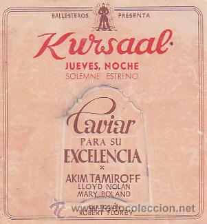 Cine: caviar para su excelencia, programa doble troquelado (ver imagenes) - Foto 1