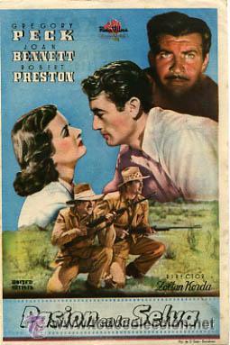 Foglietti di film di film antichi di cinema: Pasion en la selva