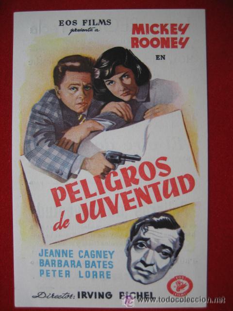 Folhetos de m&atilde;o de filmes antigos de cinema: Peligros de juventud