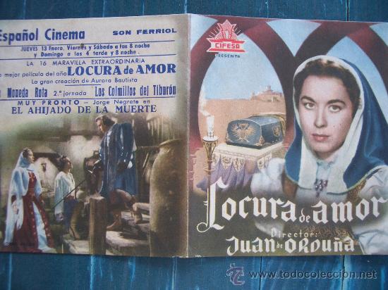 Flyers Publicitaires de Films Anciens: LOCURA DE AMOR (DORSO IMPRESO