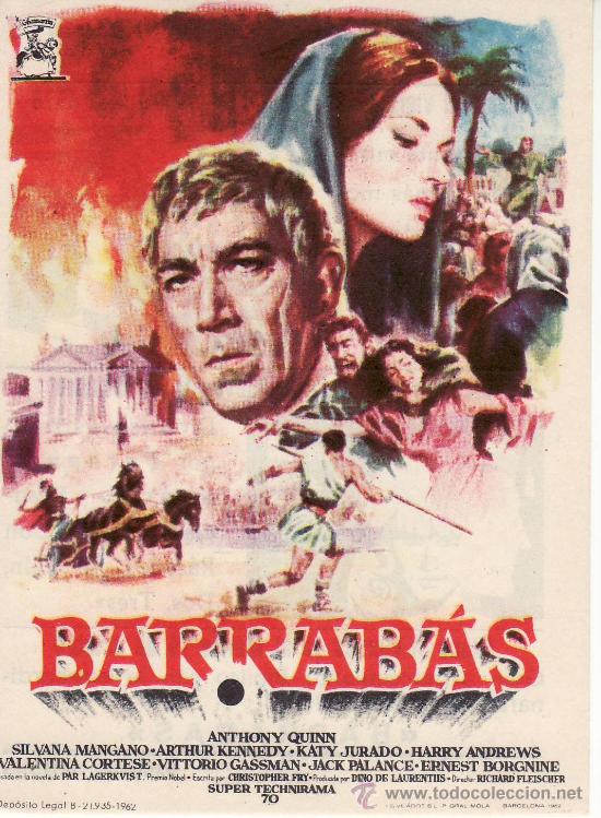 Cine: BARRAB&Aacute;S. A&Ntilde;O 1962-PROGRAMA DE MANO-SIN PROPAGANDA. - Foto 1