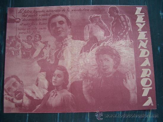 Foglietti di film di film antichi di cinema: LEYENDA ROTA (DORSO IMPRESO