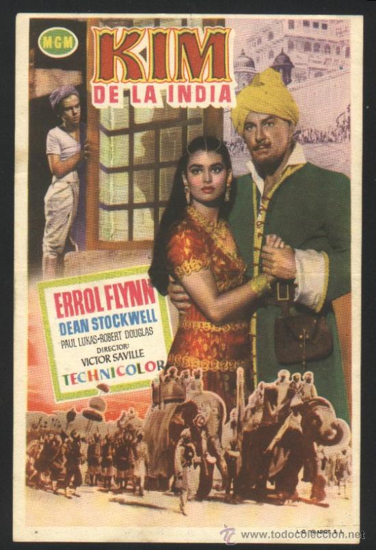  Flyers Publicitaires de films Anciens: P-4520- KIM DE LA INDIA (Errol Flynn - Dean Stockwell - Paul Lukas - Robert Douglas)