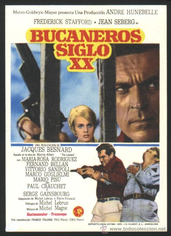  Flyers Publicitaires de films Anciens: P-3267- BUCANEROS SIGLO XX (Estouffade &agrave; la Cara&iuml;be) Frederick Stafford - Jean Seberg