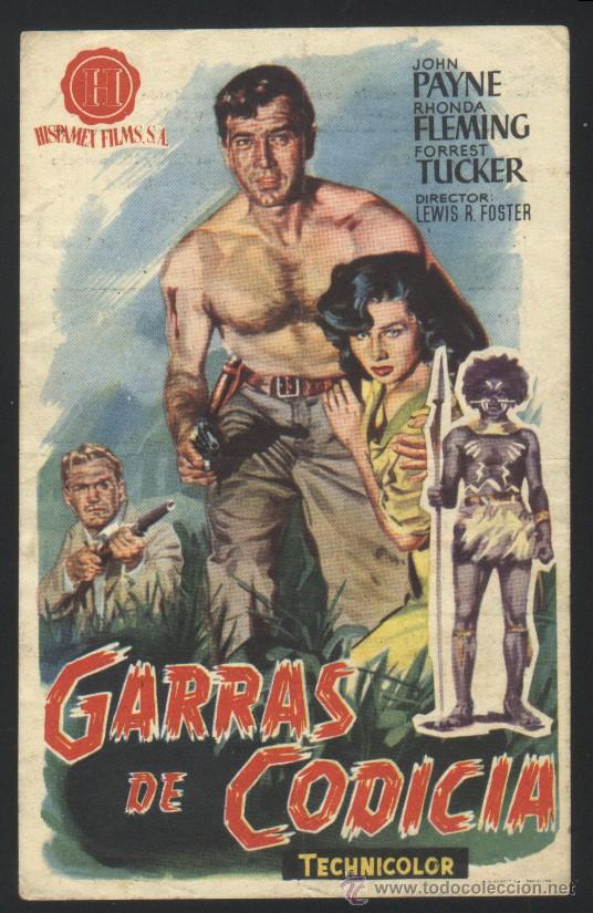 Cine: P-5562- GARRAS DE CODICIA (Crosswinds) (CINE EDESA - PONFERRADA) John Payne - Rhonda Fleming