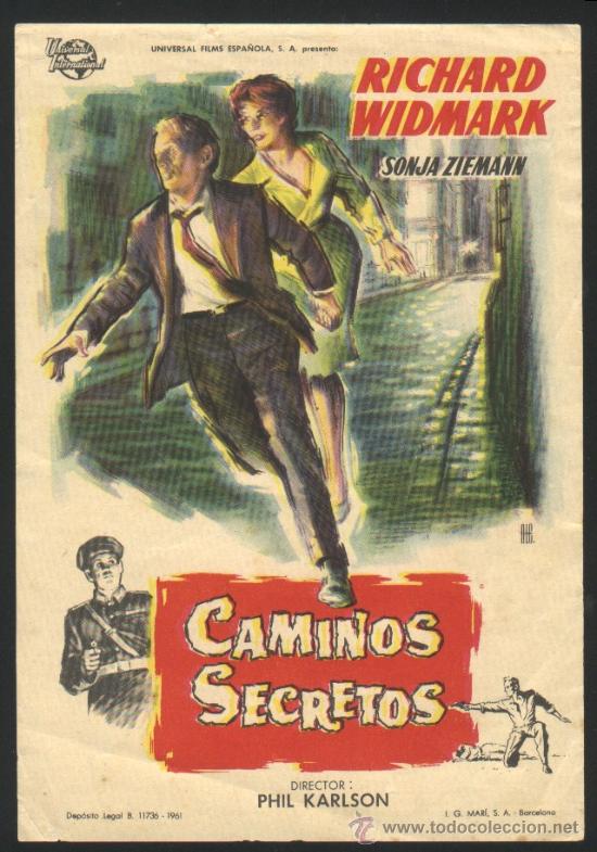 Cine: P-2380- CAMINOS SECRETOS (The Secret Ways) Richard Widmark - Sonja Ziemann - Charles Regnier