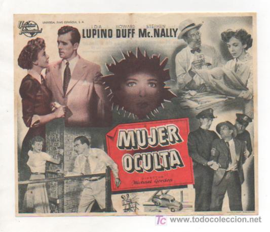 Cinema: MUJER OCULTA. 1951. CINE METROPOL. SAN GINES DE VILASAR.