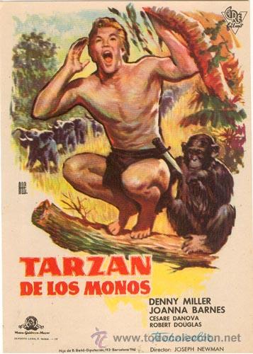 Cine: TARZAN DE LOS MONOS PROGRAMA SENCILLO CIRE DENNY MILLER - Foto 1