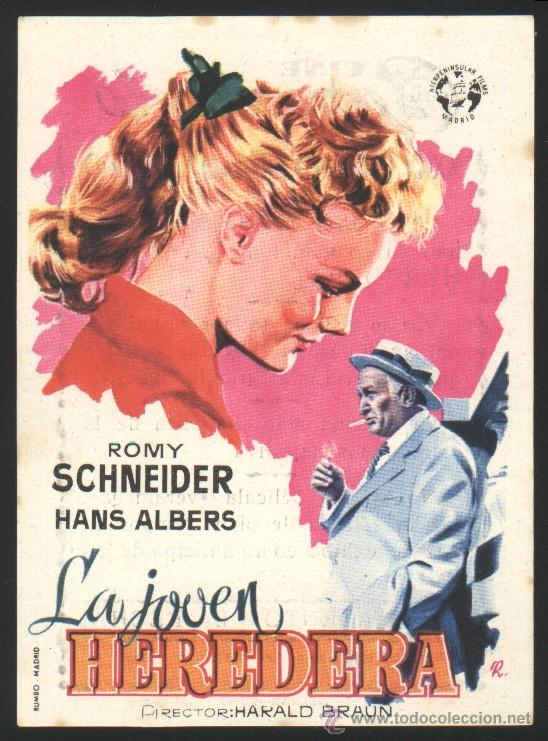 Cine: P-2414- LA JOVEN HEREDERA (Der letzte mann) (CINE CONSULADO - BILBAO) Hans Albers - Romy Schneider