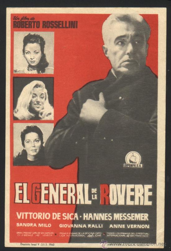 Cine: P-9522- EL GENERAL DE LA ROVERE (Il generale Della Rovere) Vittorio De Sica - Hannes Messemer
