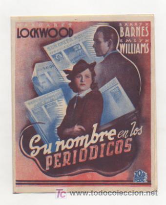 Kino: 'SU NOMBRE EN LOS PERI&Oacute;DICOS'. PROGRAMA DOBLE. C.1940.