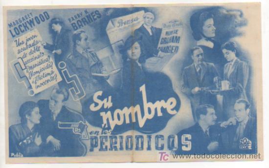 Cine: SU NOMBRE EN LOS PERI&Oacute;DICOS. PROGRAMA DOBLE. C.1940. - Foto 2