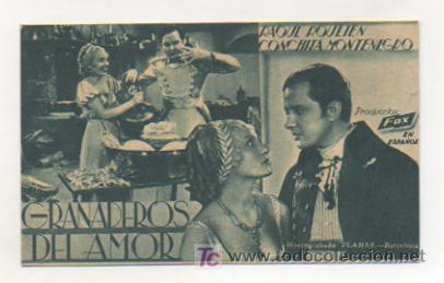 Cine: 'GRANADEROS DEL AMOR'. TARGETA. 1935. METROPOL CINEMA. VILASSAR.
