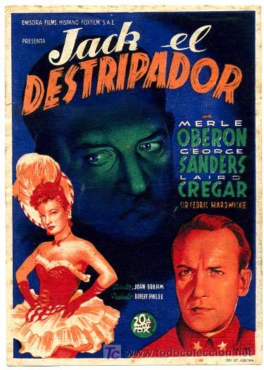 Cine: JACK EL DESTRIPADOR , SOLIGO  , SENCILLO  .   PM9533
