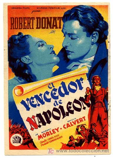 Cine: EL VENCEDOR DE NAPOLEON , SOLIGO  , SENCILLO  .   PM9545