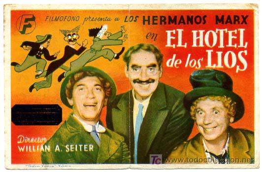 Cine: EL HOTEL DE LOS LIOS , HERMANOS MARX , SENCILLO .   PM9565
