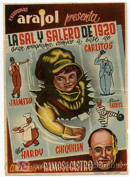Cine: LA SAL Y EL SALERO DE 1920 , ARAJOL , SENCILLO  . PM9426