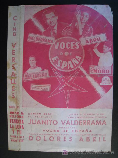 Cine: VOCES DE ESPA&Ntilde;A (PUBLI VERSALLES). PROGRAMA MUSICAL - Foto 1