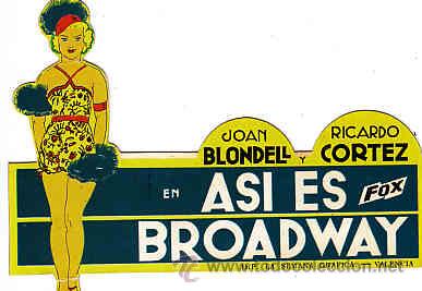 Cine: PROGRAMA DE CINE (ES FACSIMIL) ASI ES BROADWAY - Foto 1