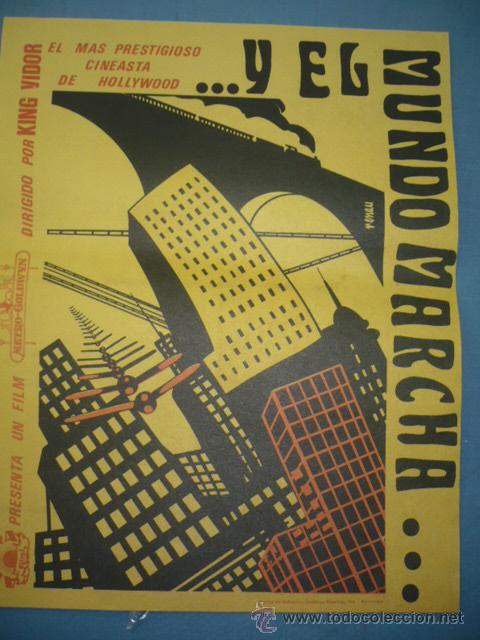 Cine: PROGRAMA DE CINE (ES FACSIMIL) ... Y EL MUNDO MARCHA - Foto 1
