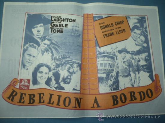 Cine: PROGRAMA DE CINE (ES FACSIMIL) REBELION A BORDO - Foto 1