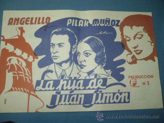 Cine: PROGRAMA DE CINE (ES FACSIMIL) LA HIJA DE JUAN SIMON - Foto 1