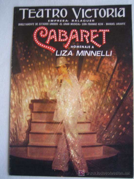 Cine: Folleto de teatro - cabaret - homenaje a liza minnelli