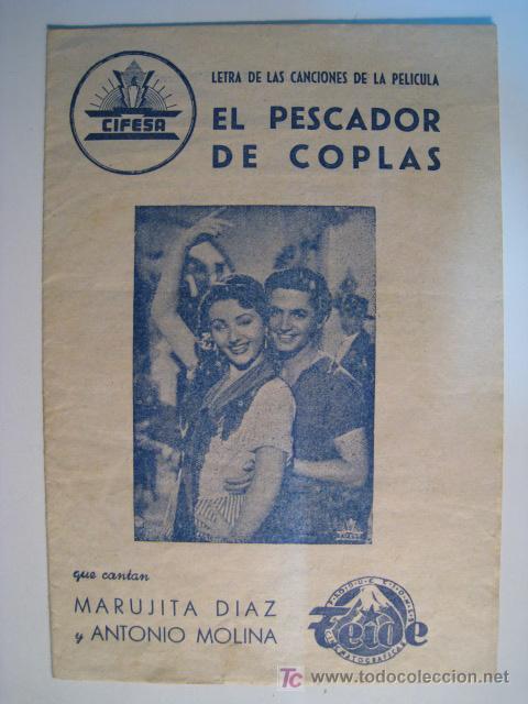 Cine: EL PESCADOR DE COPLAS - PROGRAMA CINE DOBLE - CANCIONERO - Foto 1
