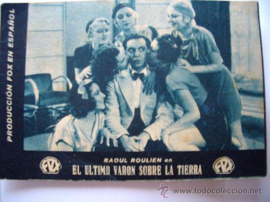 Foglietti di film di film antichi di cinema: EL ULTIMO VARON SOBRE LA TIERRA (DORSO IMPRESO