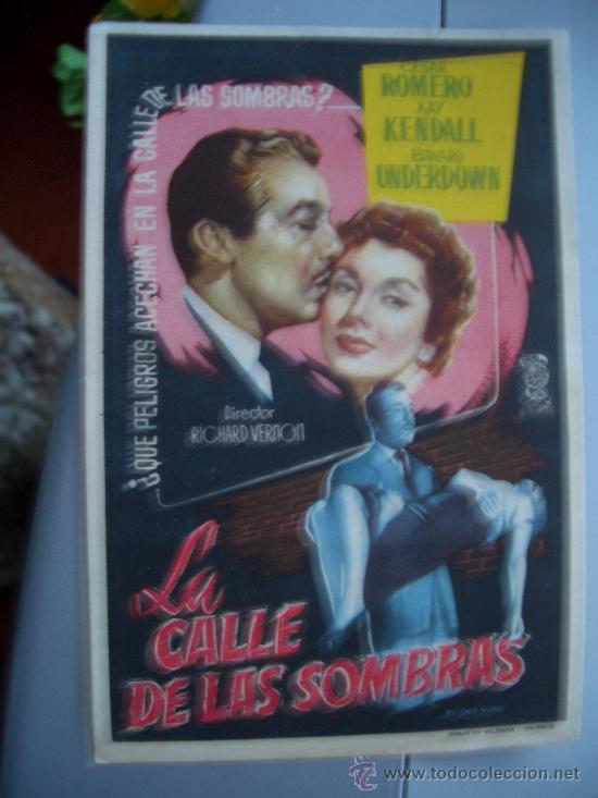 Flyers Publicitaires de Films Anciens: LA CALLE DE LAS SOMBRAS (REVERSO IMPRESO
