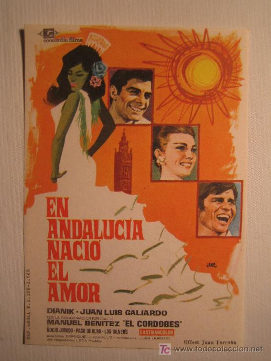Flyers Publicitaires de Films Anciens: Folleto de mano - en andalucia lacio el amor - concordia