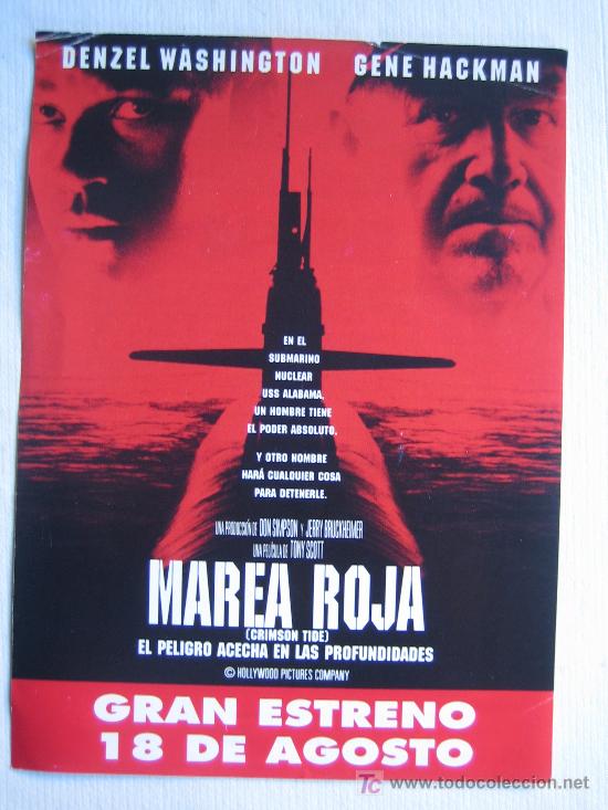 Cine: Marea roja - Folleto de mano del estreno - Foto 1