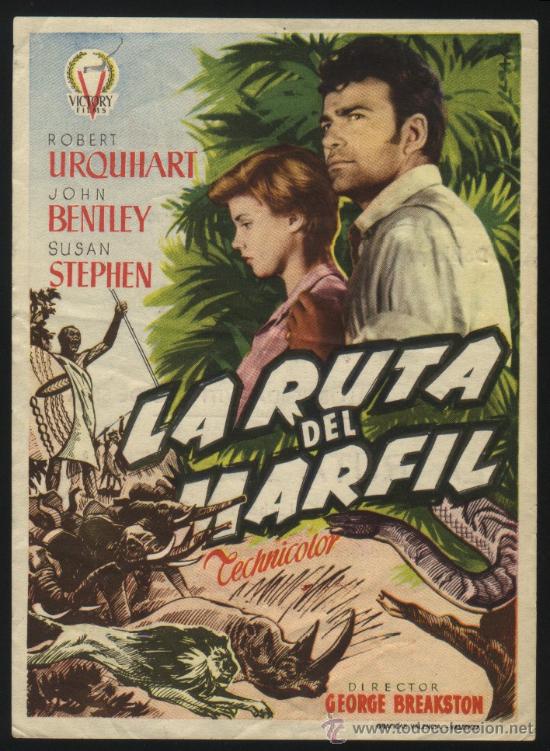 Folhetos de m&atilde;o de filmes antigos de cinema: Q-05896- LA RUTA DEL MARFIL (GOLDEN IVORY) (CINE CASINO DE CAMPRODON) Robert Urquhart