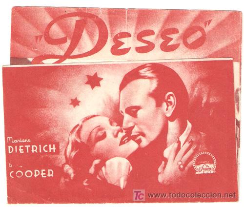 Cine: PTCC 324 DESEO PROGRAMA DOBLE PARAMOUNT rojo GARY COOPER MARLENE DIETRICH - Foto 3