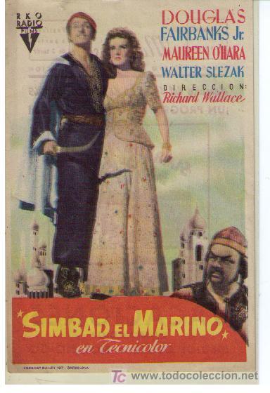 Cinema: Simbad el Marino. Sencillo de RKO Radio.  Cine Martinense 1949.   &iexcl;IMPECABLE!