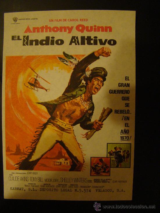 Cine: EL INDIO ALTIVO ANTHONY QUINN SIN PUBLICIDAD PERO IMPECABLE
