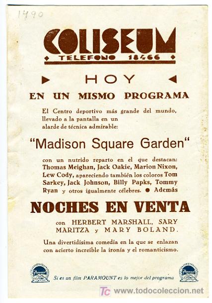 Cine: NOCHES EN VENTA , PARAMOUNT , DOBLE , S1490 - Foto 2