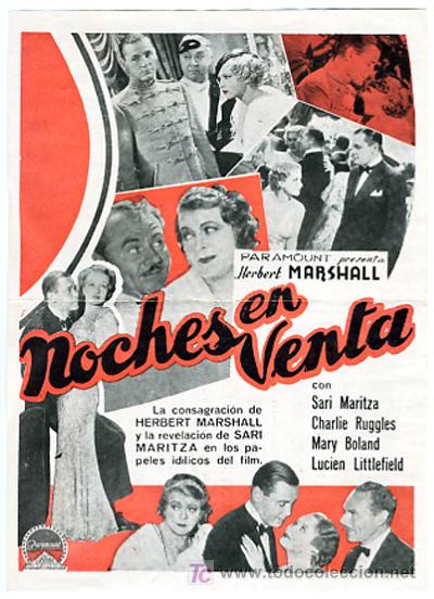 Cine: NOCHES EN VENTA , PARAMOUNT , DOBLE , S1490 - Foto 3
